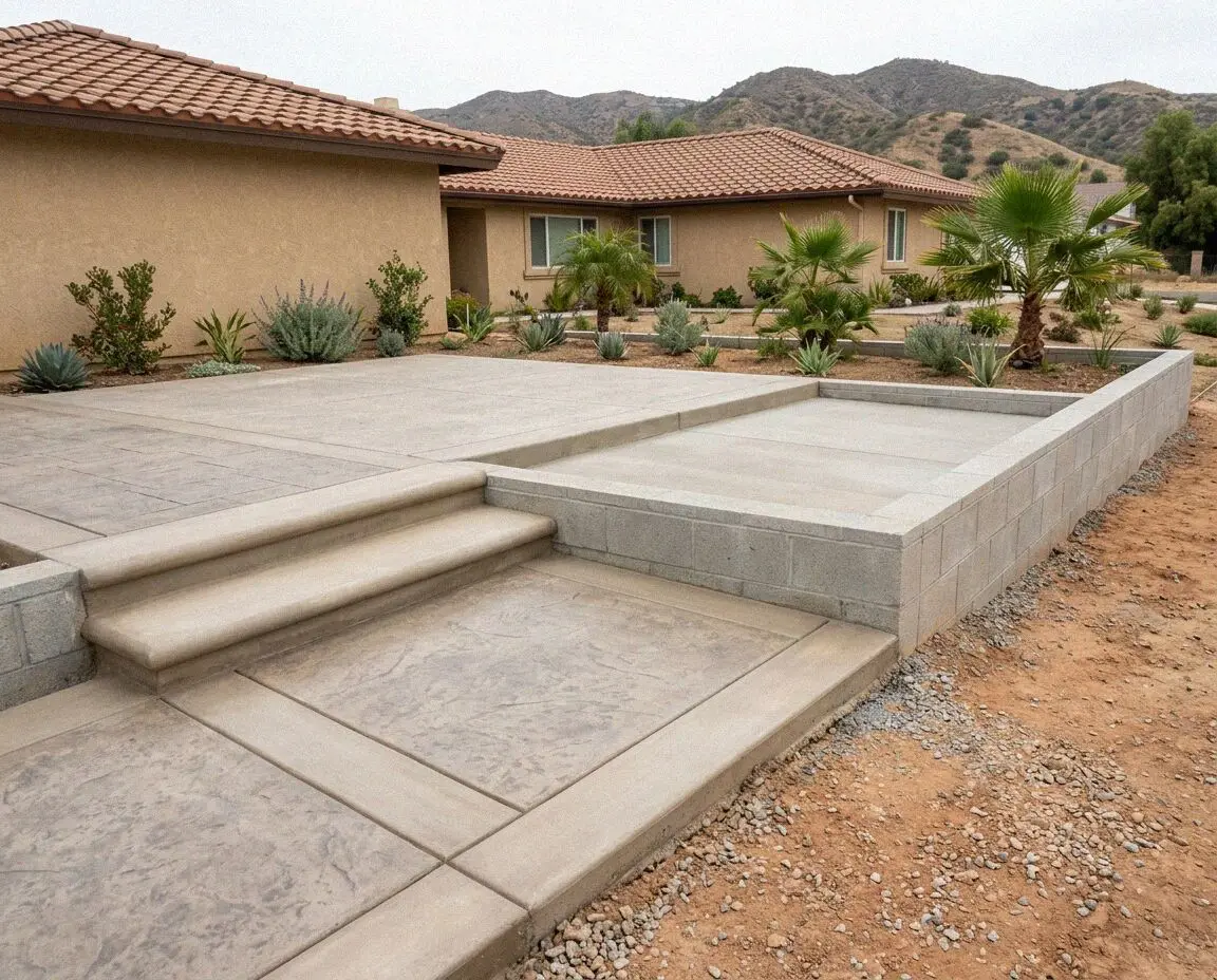 Excavated trench and steel rebar footings for a home in West Covina