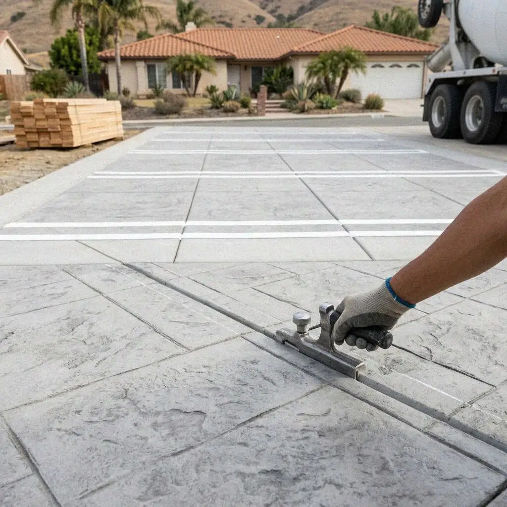 Commercial concrete parking lot on a retail property in West Covina